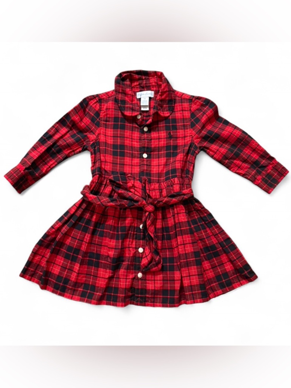 Ralph Lauren Red & Black Plaid Button-Up Dress